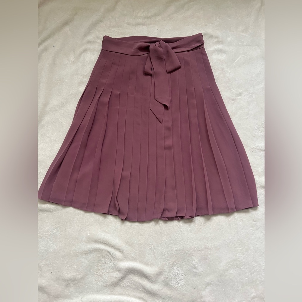 Ann Taylor mauve pleated skirt 00P